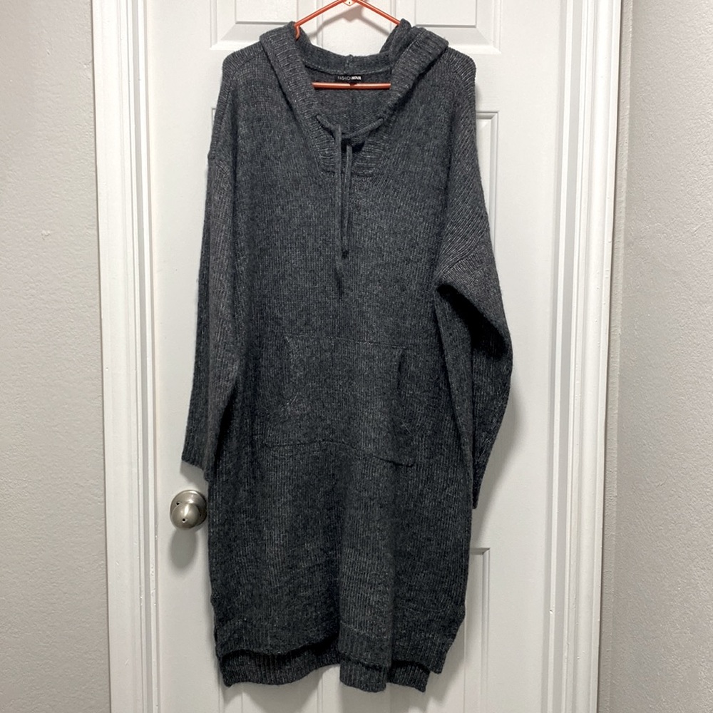 Hooded sweater dress